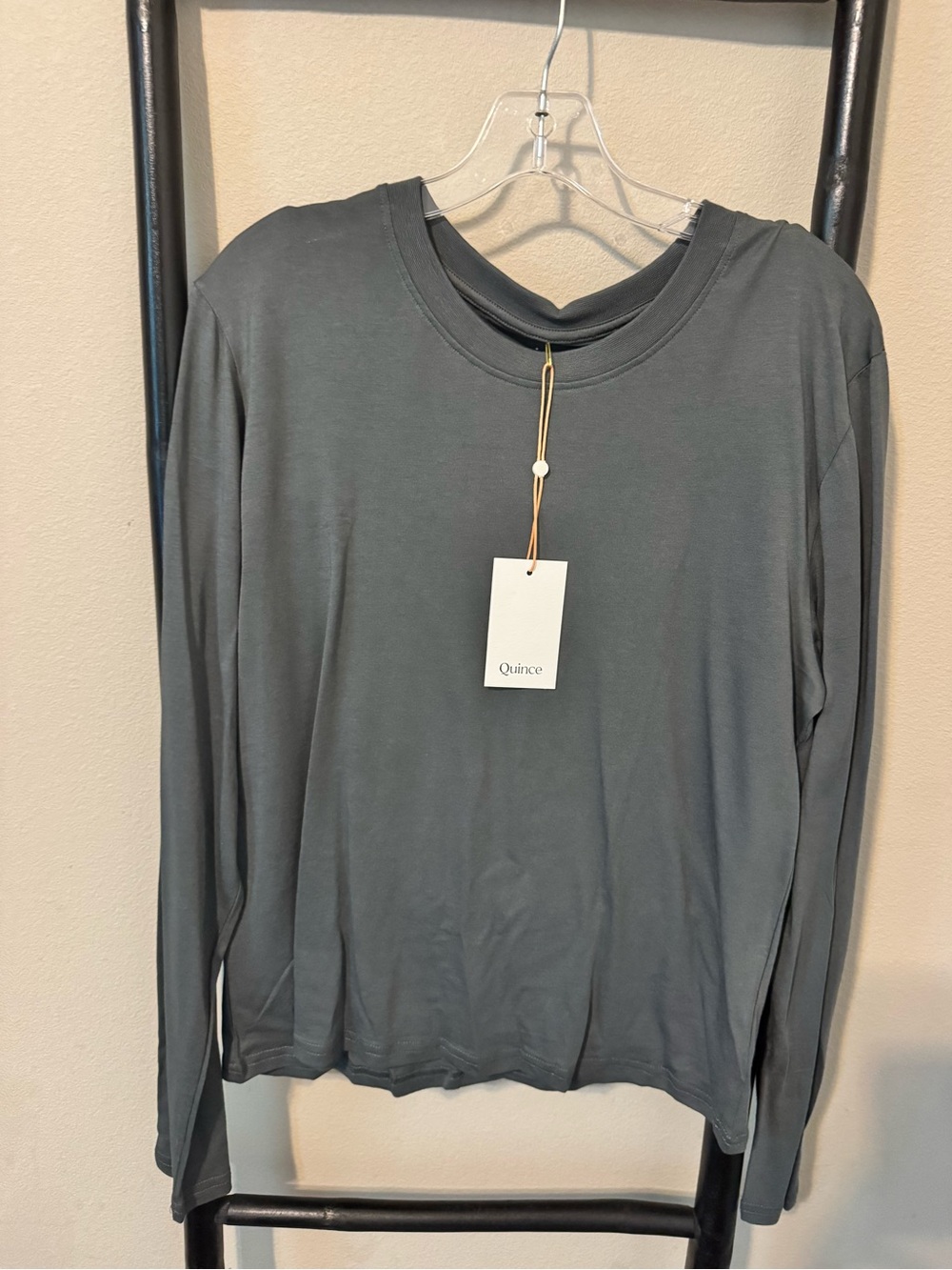 Quince Long Sleeve Crewneck Top — Slate Gray